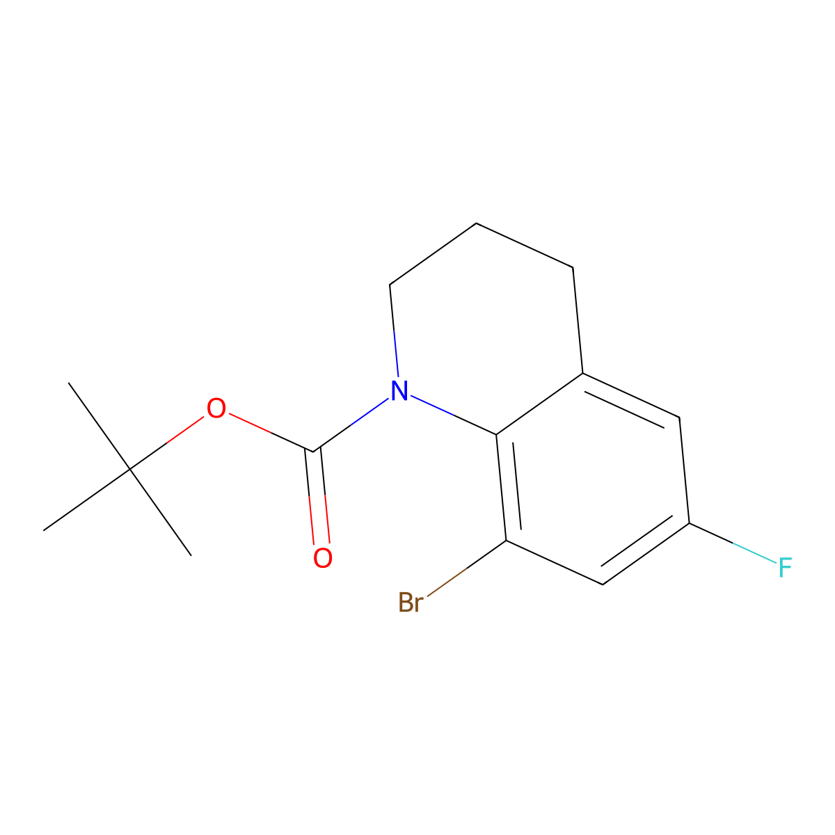 Tert-butyl 8-bromo-6-fluoro-1,2,3,4-tetrahydroquinoline-1-carboxylate molecular structure, CAS 2680663-07-2