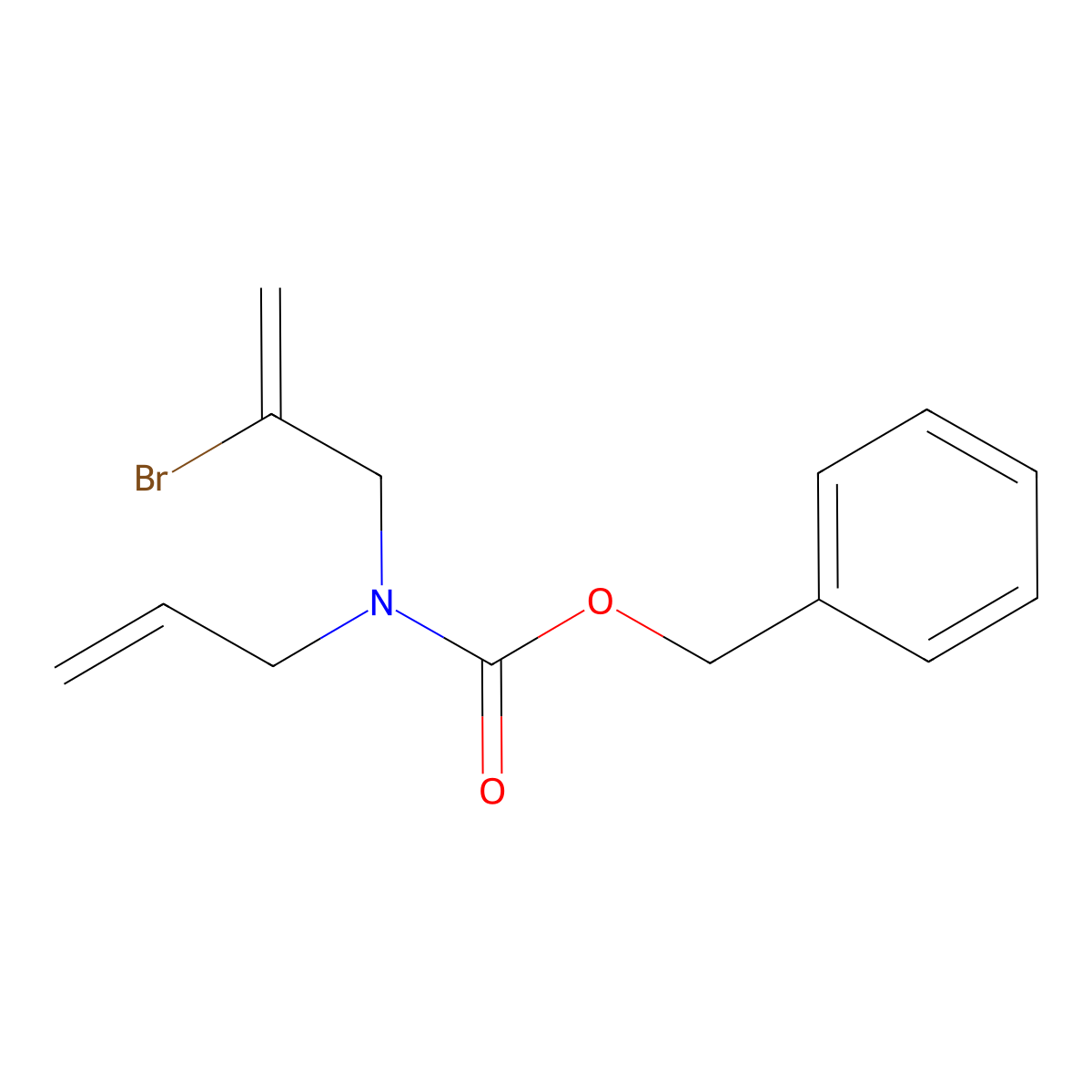 benzyl N-(2-bromoprop-2-en-1-yl)-N-(prop-2-en-1-yl)carbamate molecular structure, CAS 2680663-12-9