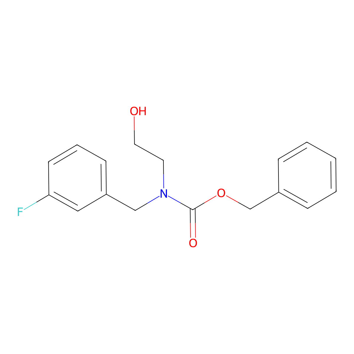 benzyl N-[(3-fluorophenyl)methyl]-N-(2-hydroxyethyl)carbamate molecular structure, CAS 2680663-21-0