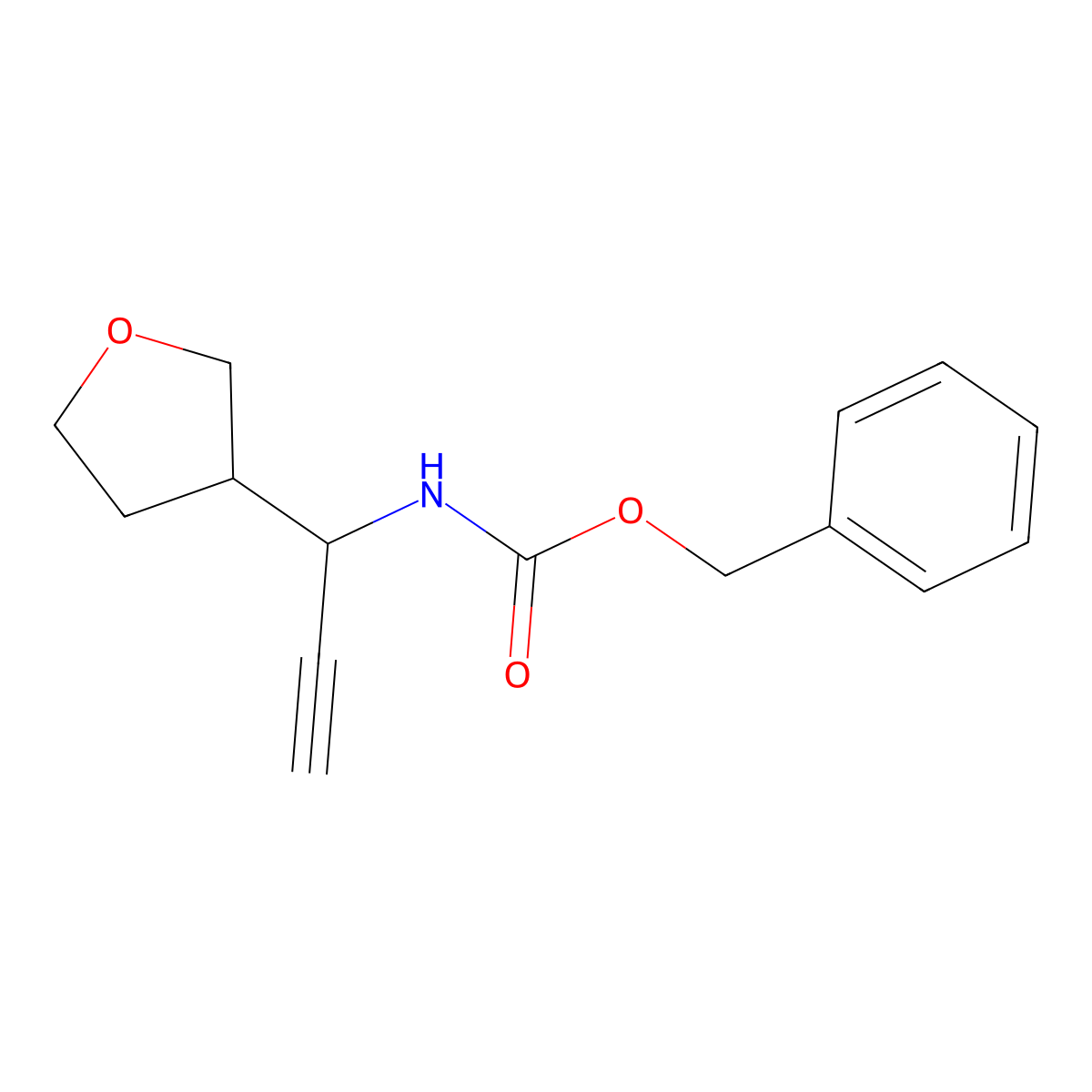 benzyl N-[1-(oxolan-3-yl)prop-2-yn-1-yl]carbamate molecular structure, CAS 2680663-24-3
