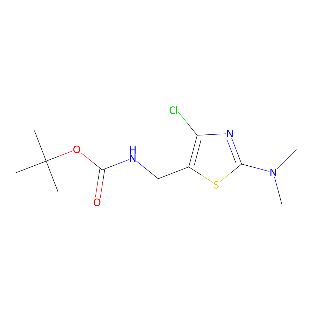 tert-butyl N-{[4-chloro-2-(dimethylamino)-1,3-thiazol-5-yl]methyl}carbamate molecular structure, CAS 2680663-28-7