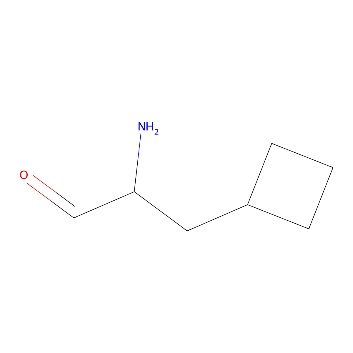 2-Amino-3-cyclobutylpropanal molecular structure, CAS 2680663-38-9