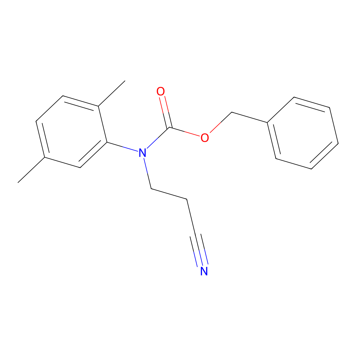 benzyl N-(2-cyanoethyl)-N-(2,5-dimethylphenyl)carbamate molecular structure, CAS 2680663-48-1