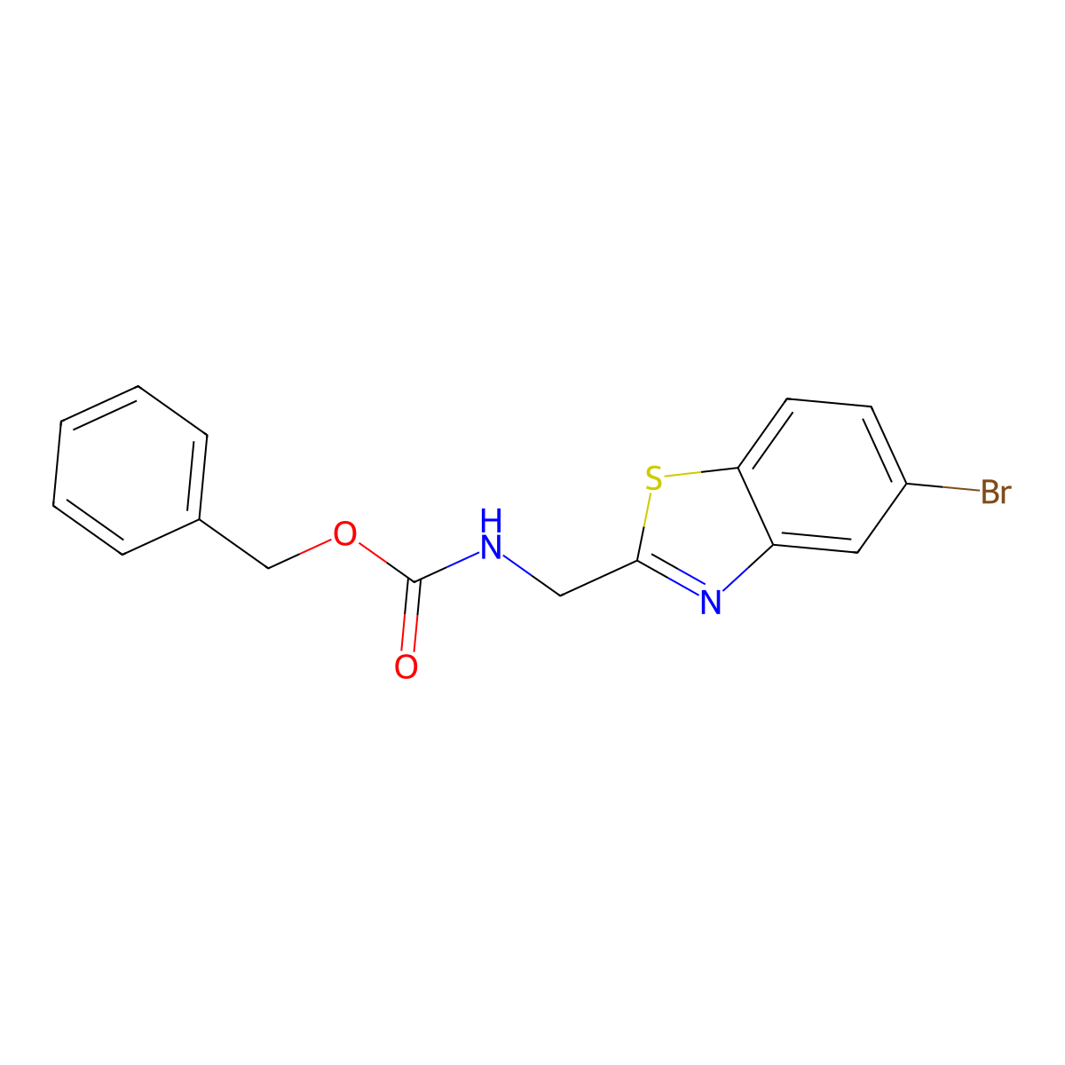 benzyl N-[(5-bromo-1,3-benzothiazol-2-yl)methyl]carbamate molecular structure, CAS 2680663-53-8