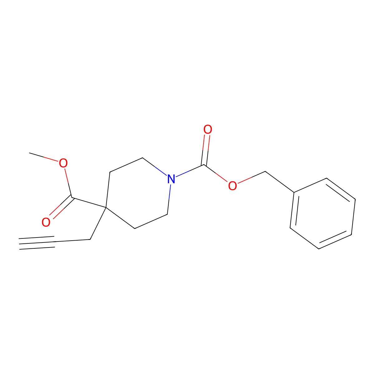 1-Benzyl 4-methyl 4-(prop-2-yn-1-yl)piperidine-1,4-dicarboxylate molecular structure, CAS 2680663-55-0