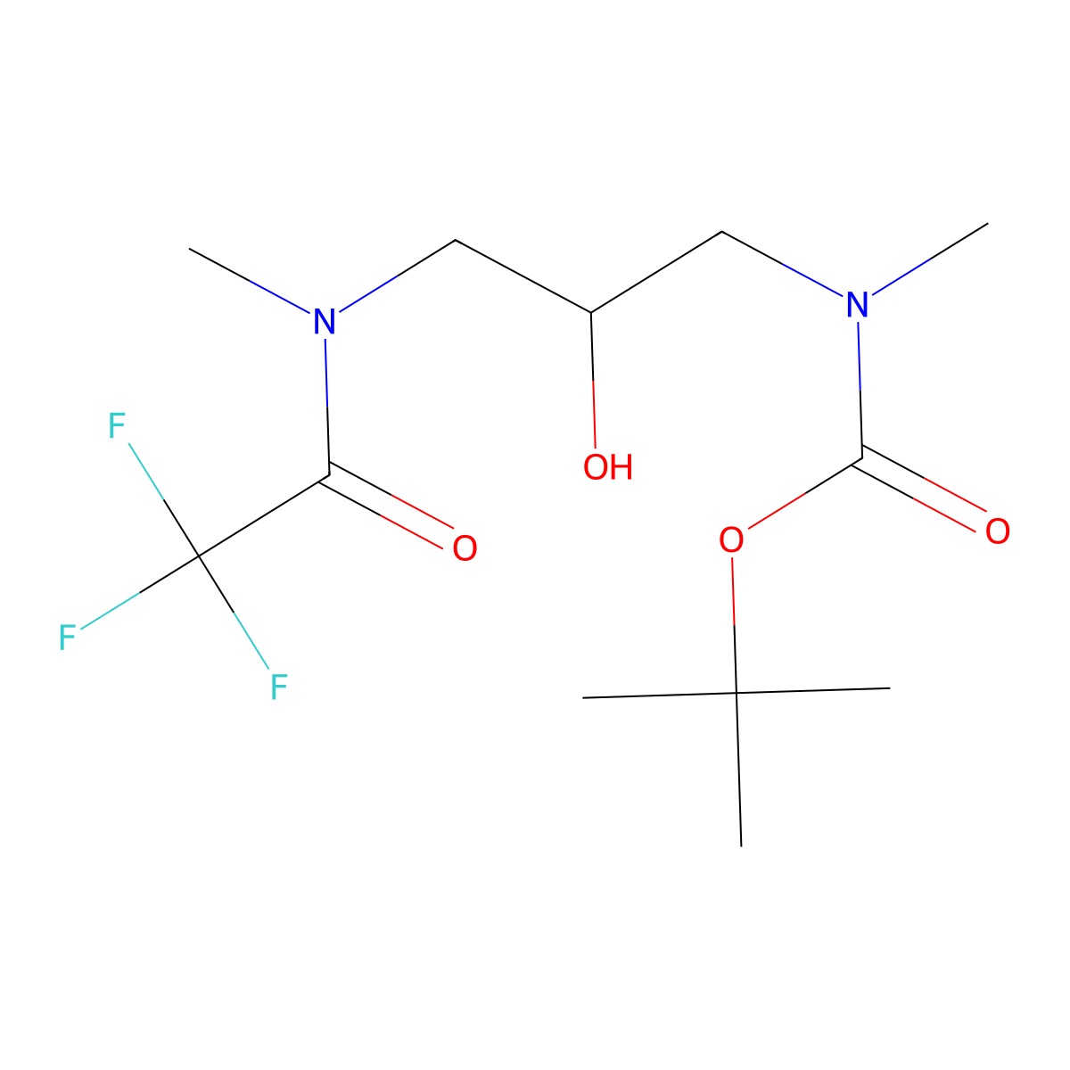 tert-butyl N-[2-hydroxy-3-(2,2,2-trifluoro-N-methylacetamido)propyl]-N-methylcarbamate molecular structure, CAS 2680663-56-1
