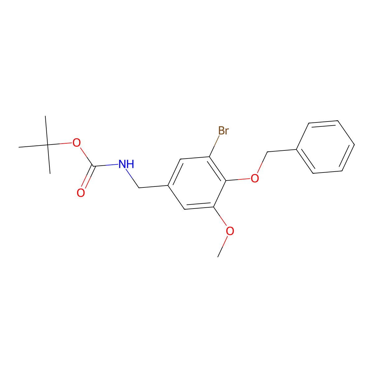 tert-butyl N-{[4-(benzyloxy)-3-bromo-5-methoxyphenyl]methyl}carbamate molecular structure, CAS 2680663-60-7