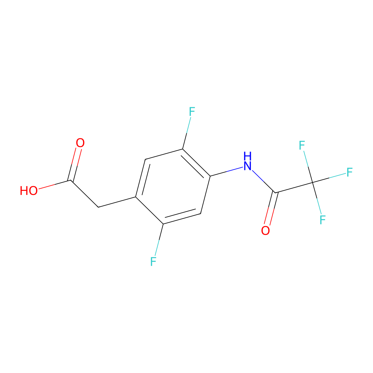 2-[2,5-Difluoro-4-(2,2,2-trifluoroacetamido)phenyl]acetic acid molecular structure, CAS 2680663-63-0