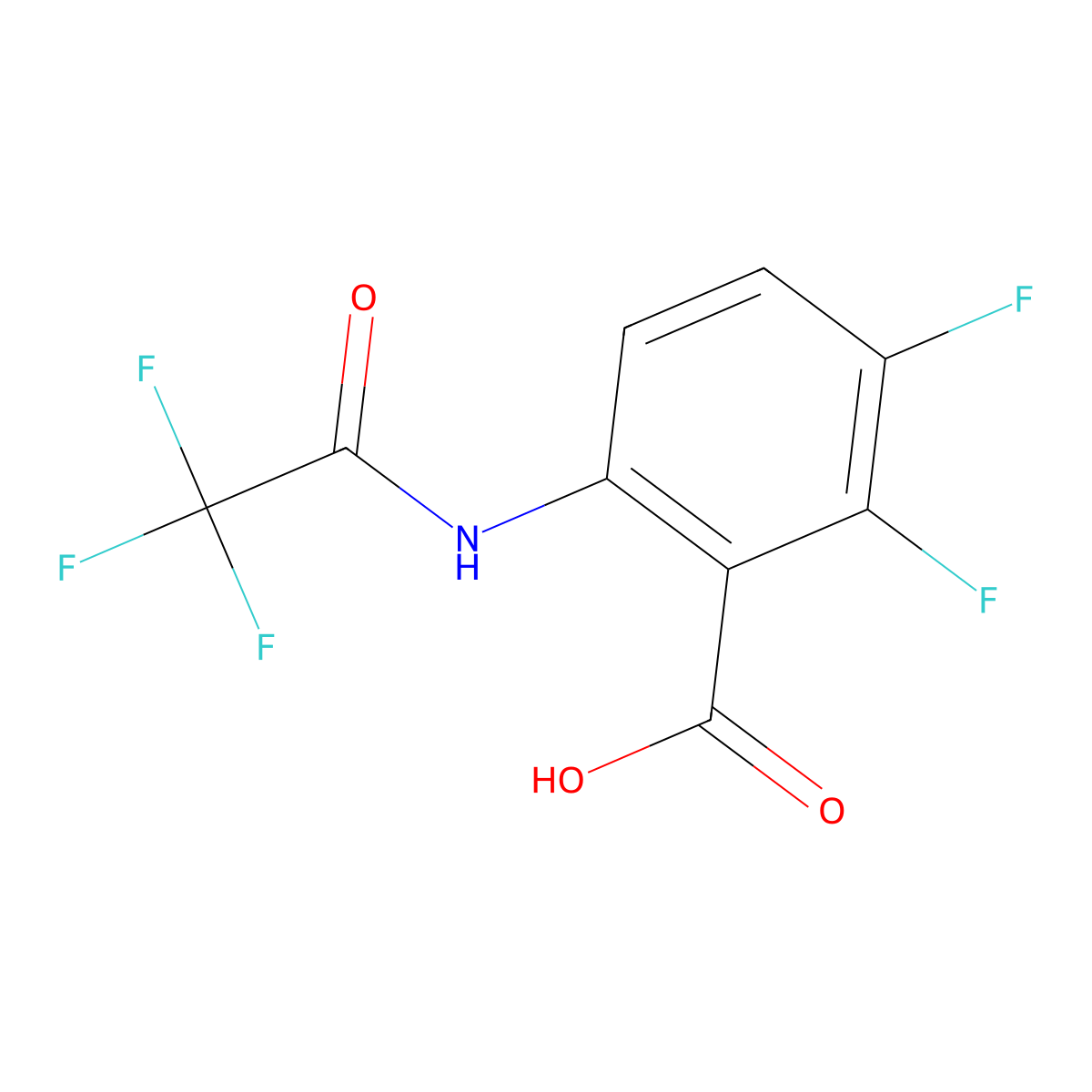2,3-Difluoro-6-(2,2,2-trifluoroacetamido)benzoic acid molecular structure, CAS 2680663-66-3