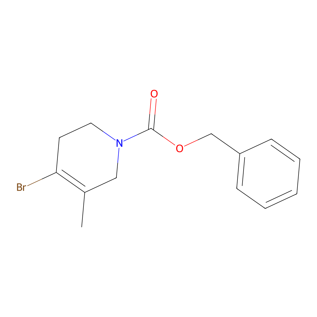 Benzyl 4-bromo-5-methyl-1,2,3,6-tetrahydropyridine-1-carboxylate molecular structure, CAS 2680663-70-9