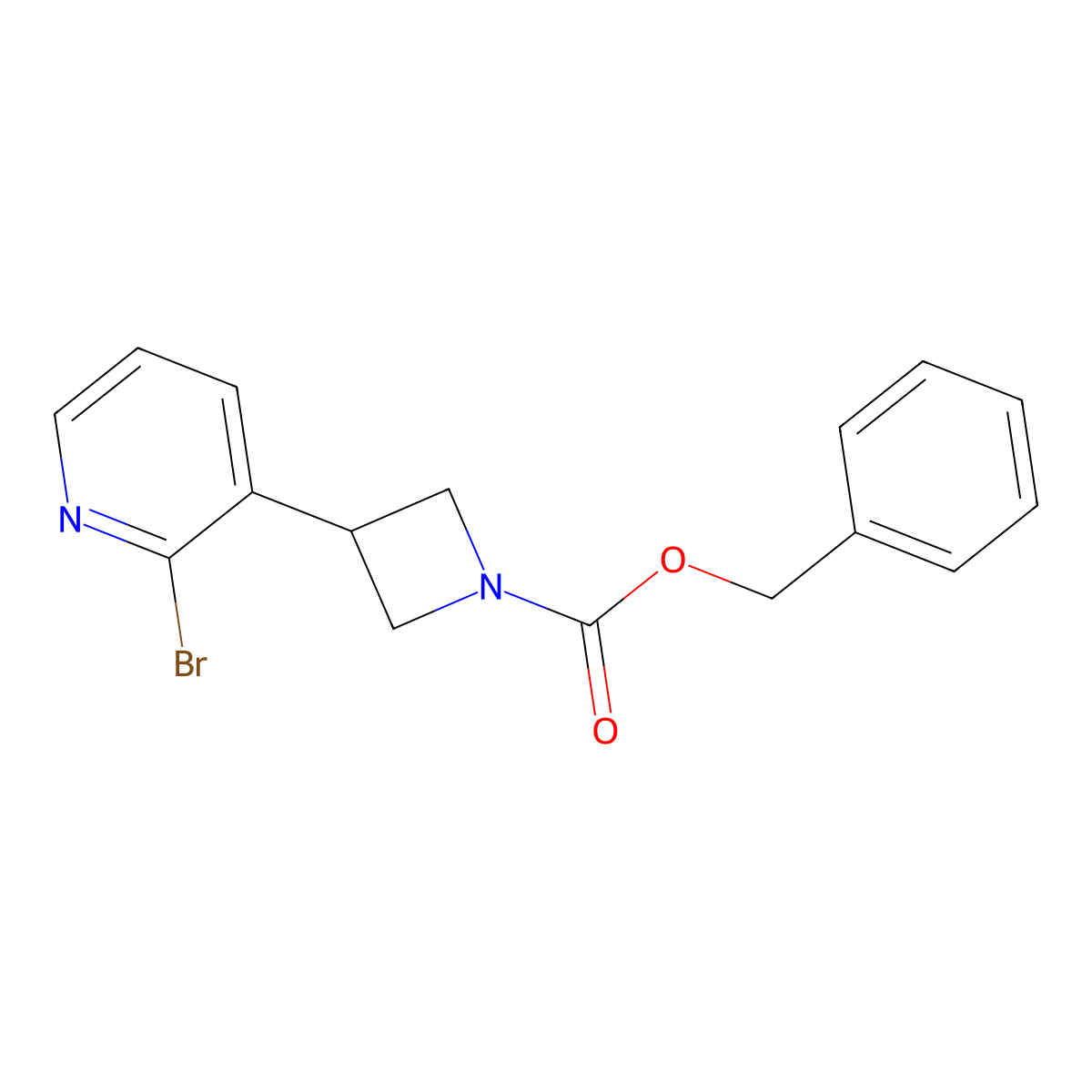 Benzyl 3-(2-bromopyridin-3-yl)azetidine-1-carboxylate molecular structure, CAS 2680663-78-7