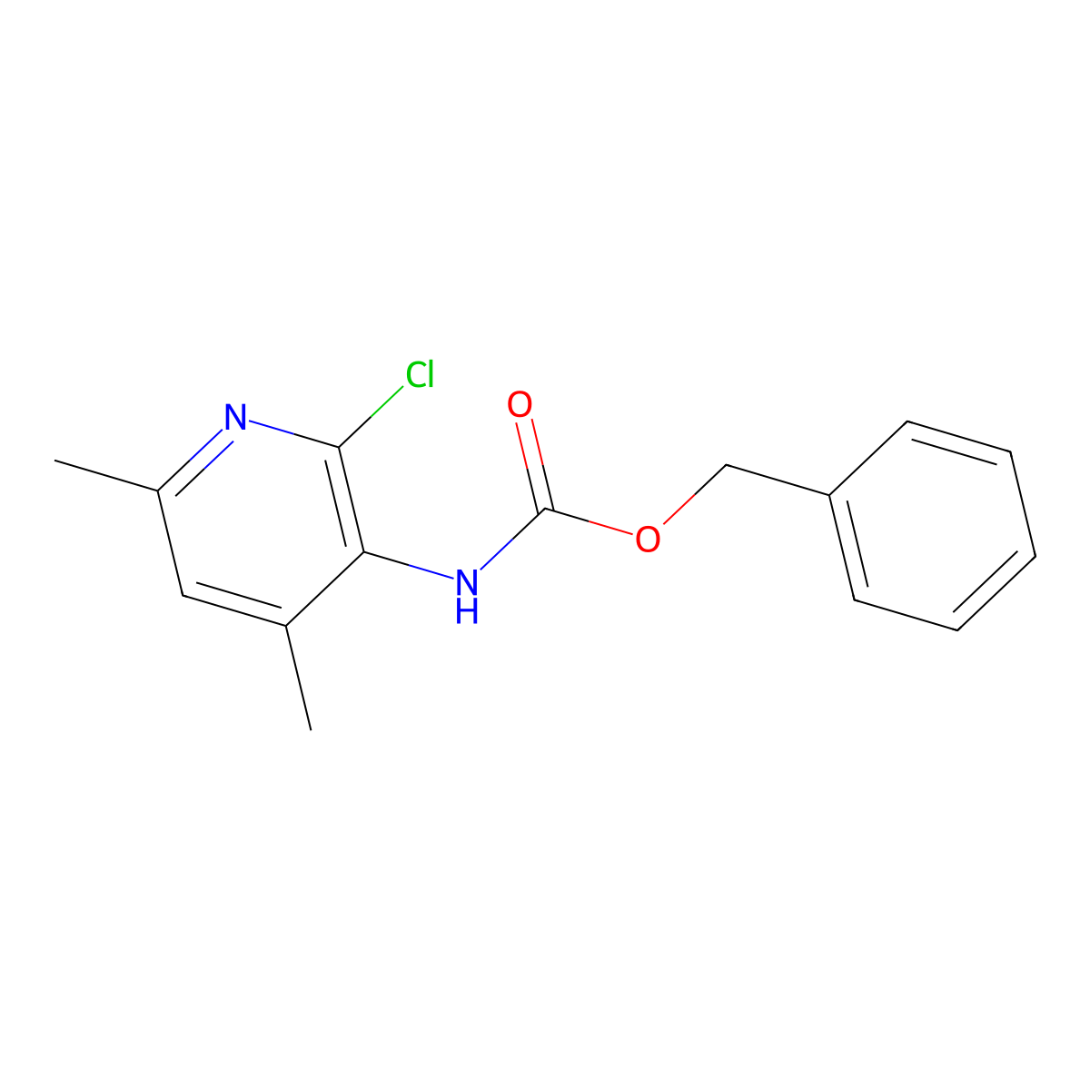 benzyl N-(2-chloro-4,6-dimethylpyridin-3-yl)carbamate molecular structure, CAS 2680663-81-2