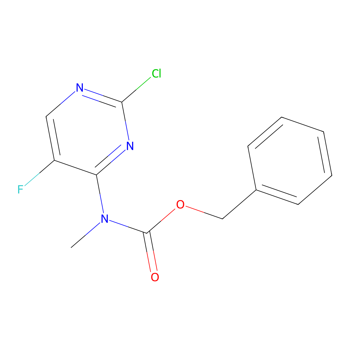 benzyl N-(2-chloro-5-fluoropyrimidin-4-yl)-N-methylcarbamate molecular structure, CAS 2680663-91-4