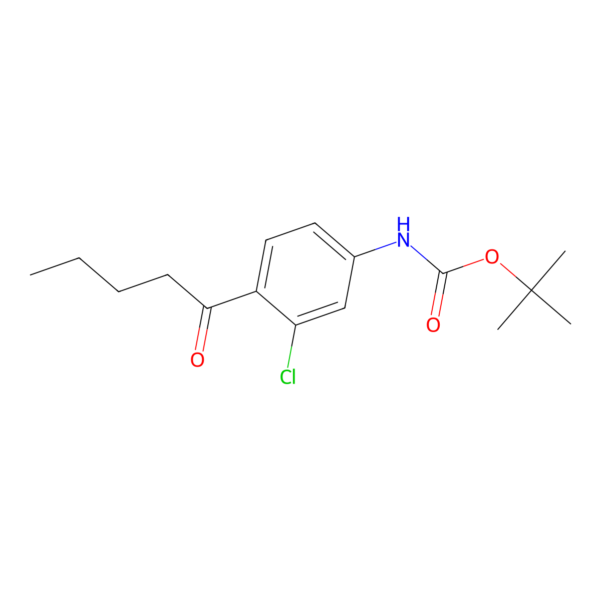 tert-butyl N-(3-chloro-4-pentanoylphenyl)carbamate molecular structure, CAS 2680663-92-5