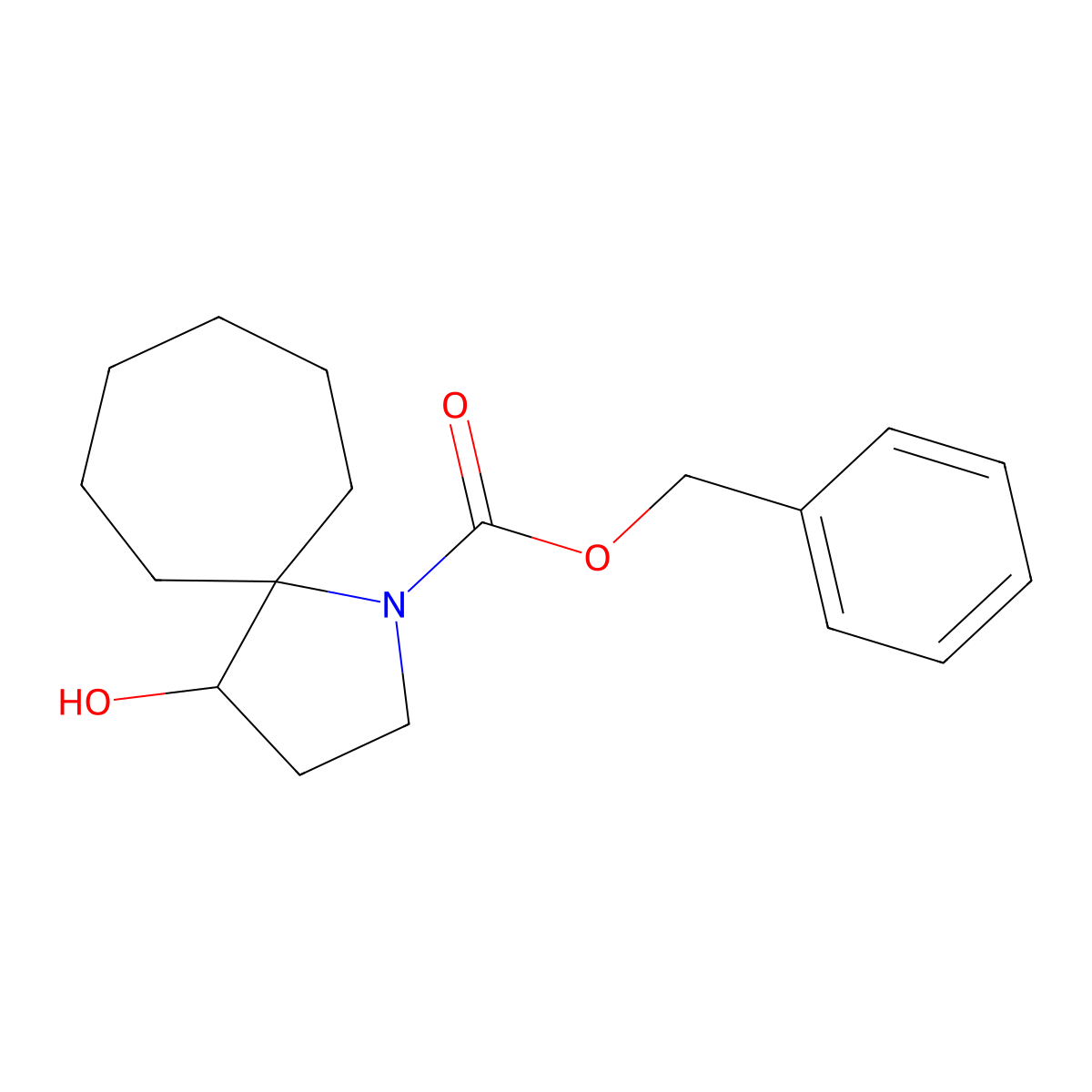 Benzyl 4-hydroxy-1-azaspiro[4.6]undecane-1-carboxylate molecular structure, CAS 2680664-01-9