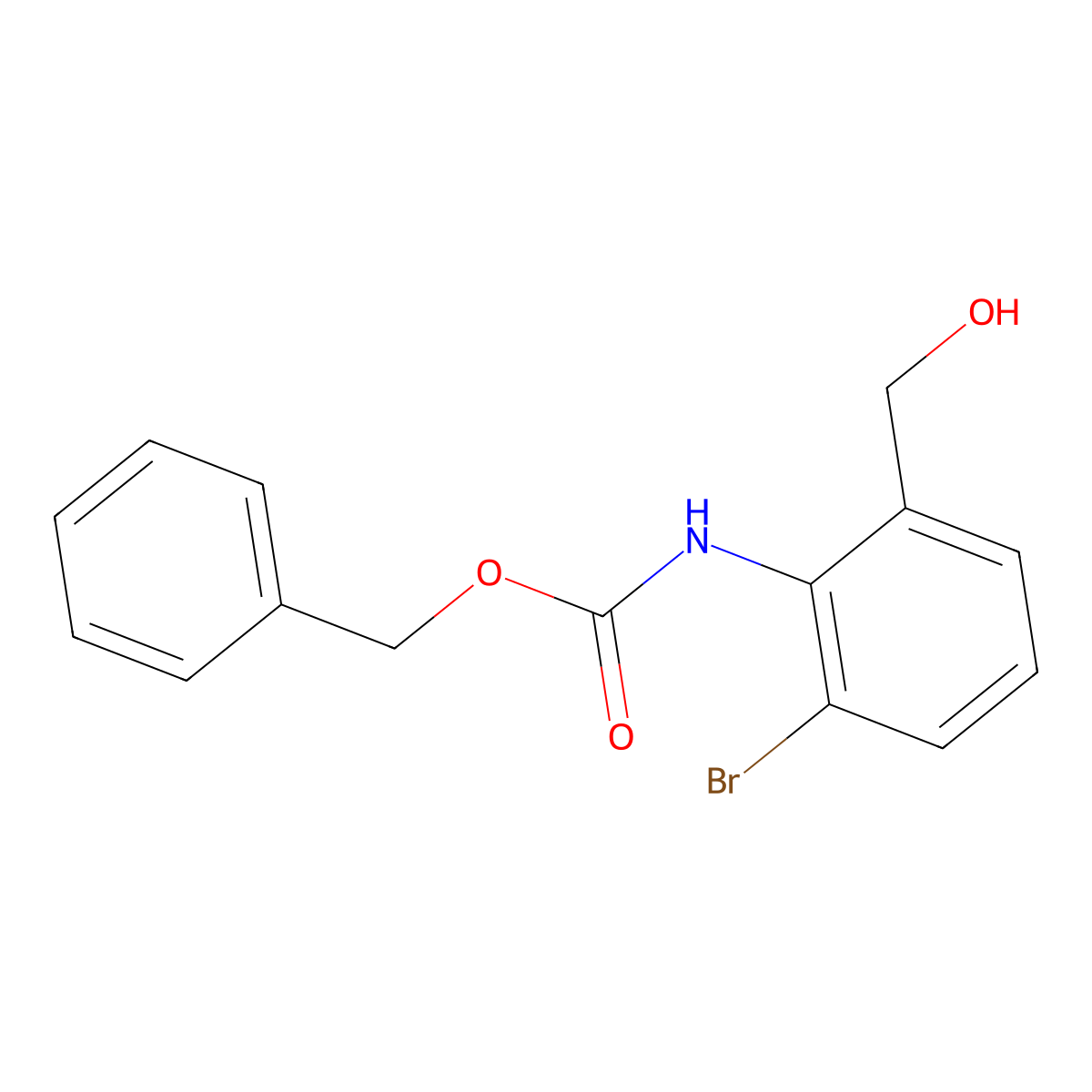 benzyl N-[2-bromo-6-(hydroxymethyl)phenyl]carbamate molecular structure, CAS 2680664-14-4