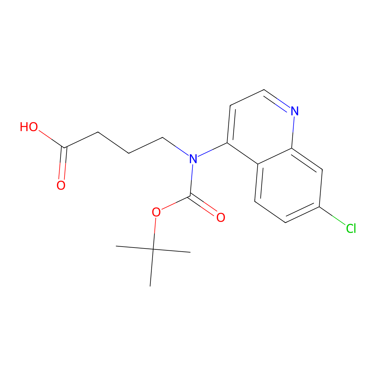 4-{[(Tert-butoxy)carbonyl](7-chloroquinolin-4-yl)amino}butanoic acid molecular structure, CAS 2680664-18-8