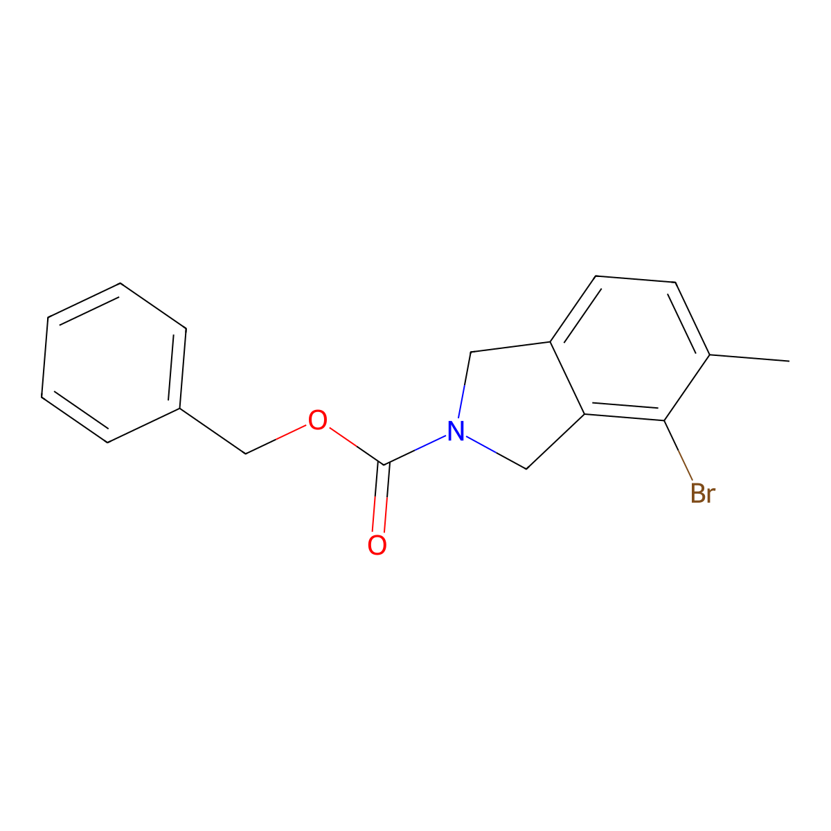 benzyl 4-bromo-5-methyl-2,3-dihydro-1H-isoindole-2-carboxylate molecular structure, CAS 2680664-22-4