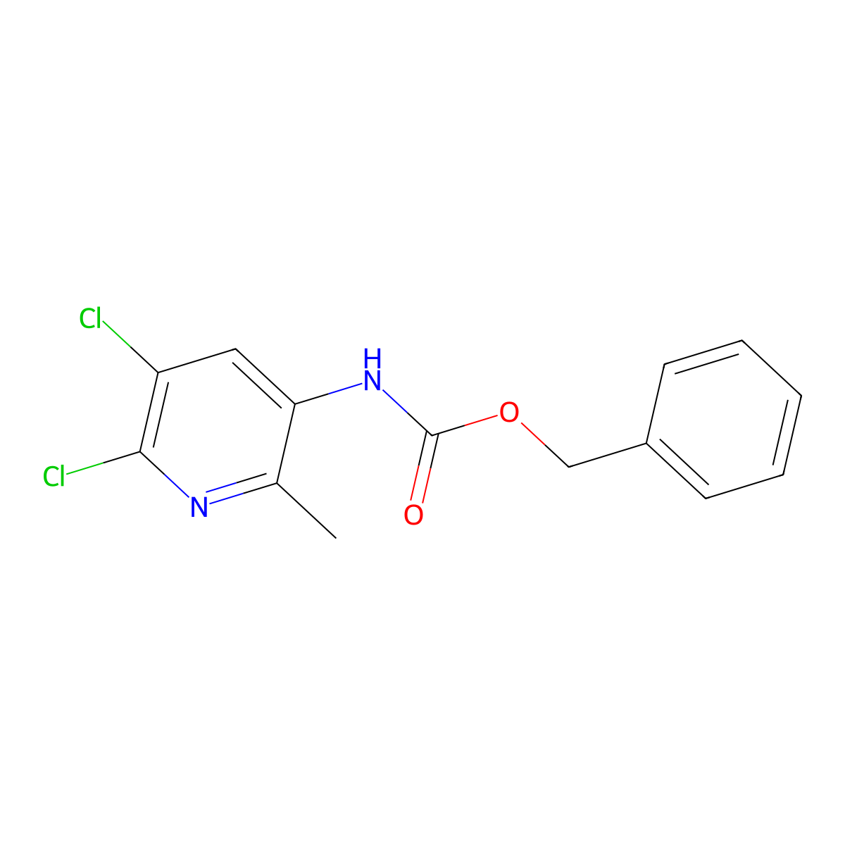benzyl N-(5,6-dichloro-2-methylpyridin-3-yl)carbamate molecular structure, CAS 2680664-30-4