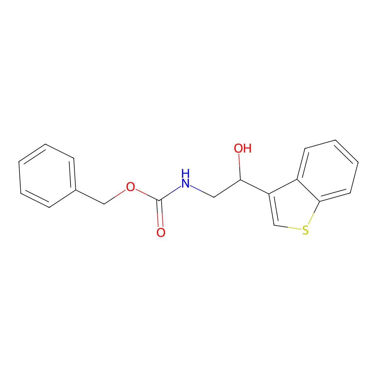 benzyl N-[2-(1-benzothiophen-3-yl)-2-hydroxyethyl]carbamate molecular structure, CAS 2680664-39-3
