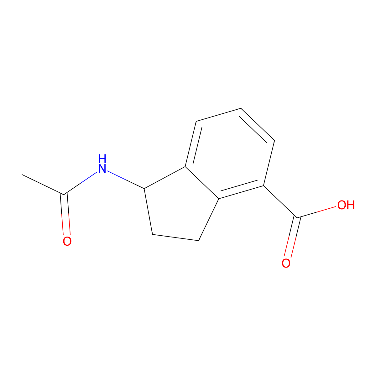 1-acetamido-2,3-dihydro-1H-indene-4-carboxylic acid molecular structure, CAS 2680664-44-0