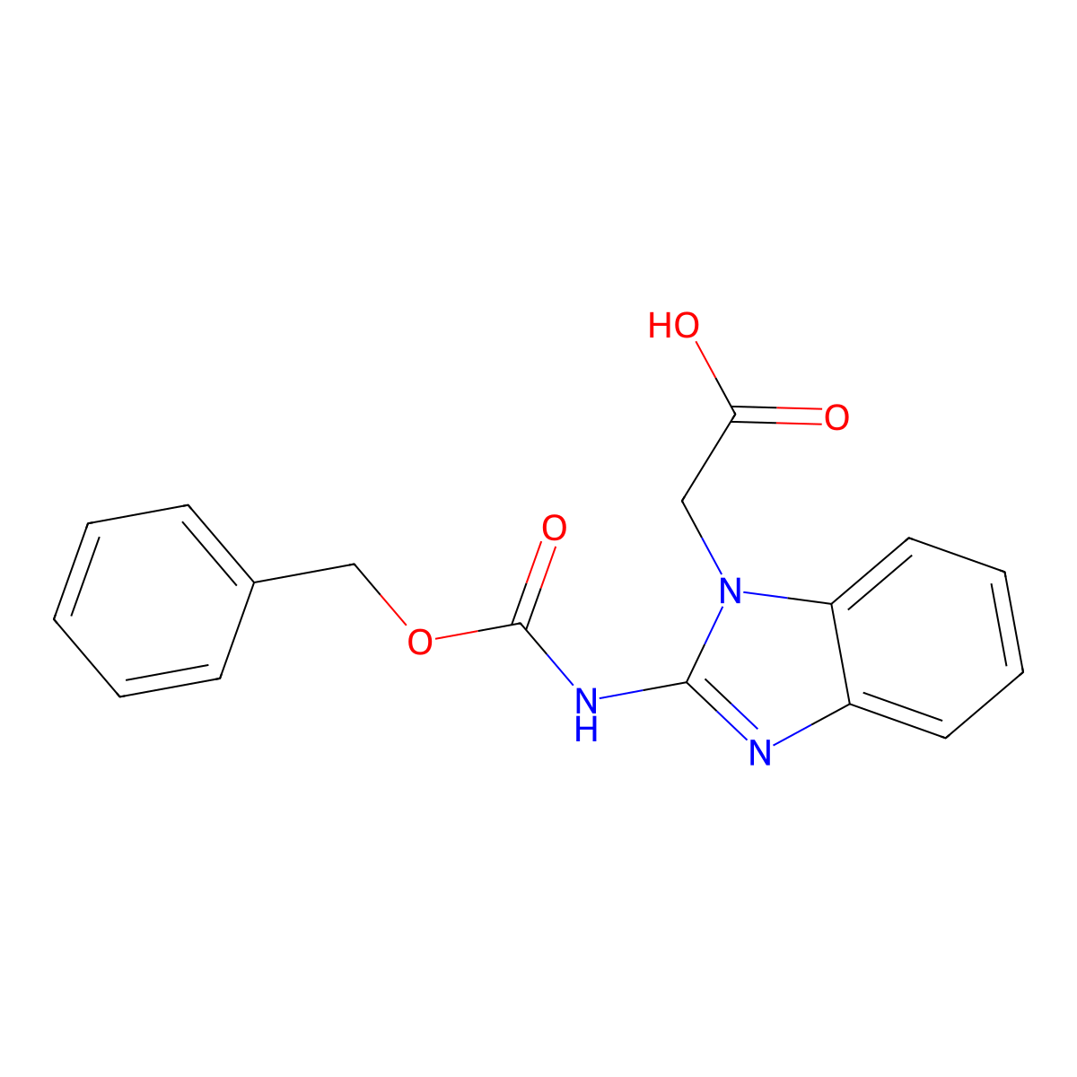 2-(2-{[(benzyloxy)carbonyl]amino}-1H-1,3-benzodiazol-1-yl)acetic acid molecular structure, CAS 2680664-55-3
