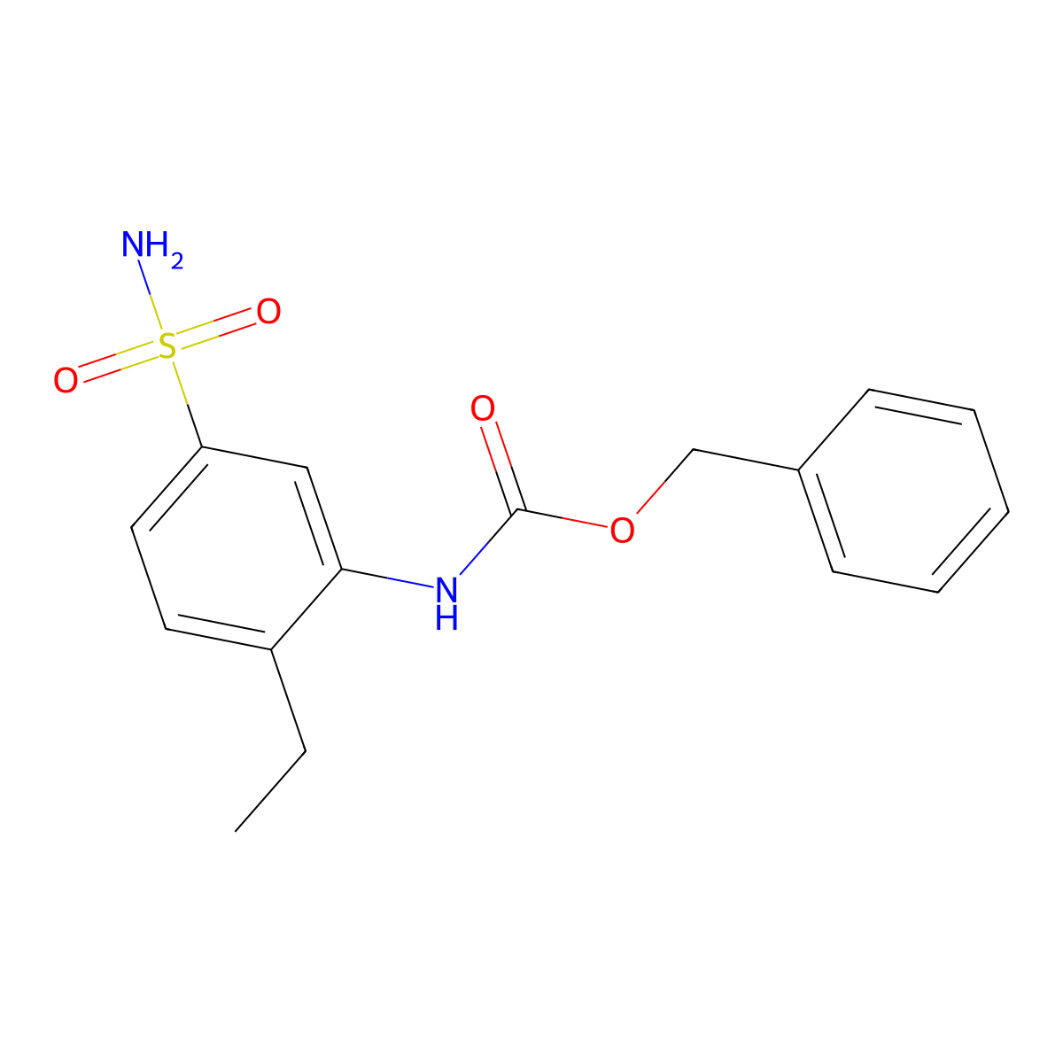 benzyl N-(2-ethyl-5-sulfamoylphenyl)carbamate molecular structure, CAS 2680664-62-2