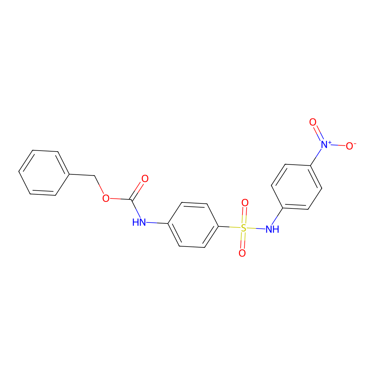 benzyl N-{4-[(4-nitrophenyl)sulfamoyl]phenyl}carbamate molecular structure, CAS 2680664-74-6