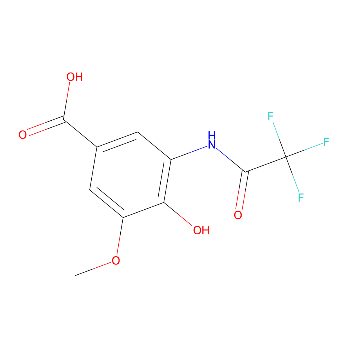 4-Hydroxy-3-methoxy-5-(2,2,2-trifluoroacetamido)benzoic acid molecular structure, CAS 2680664-75-7