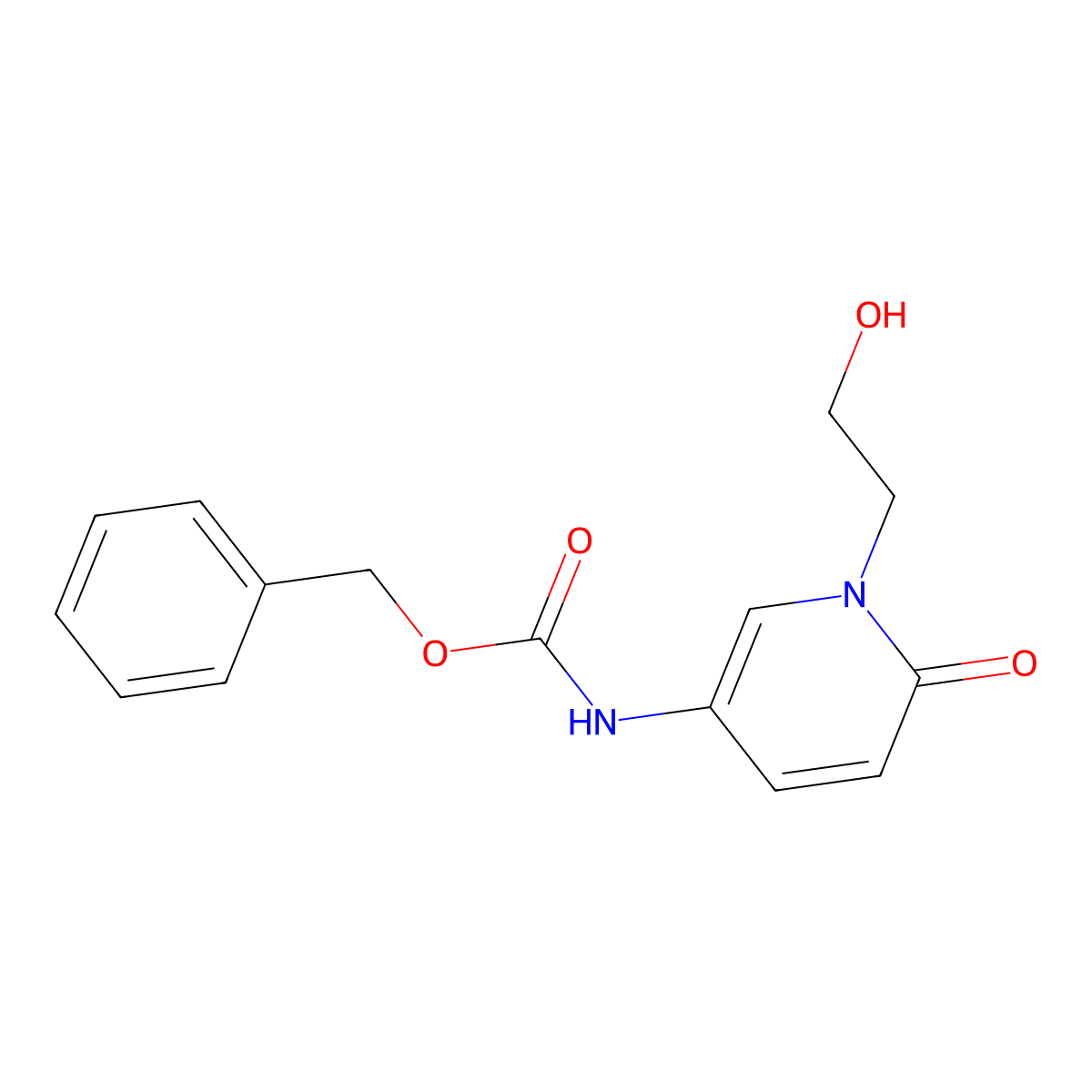 benzyl N-[1-(2-hydroxyethyl)-6-oxo-1,6-dihydropyridin-3-yl]carbamate molecular structure, CAS 2680664-81-5