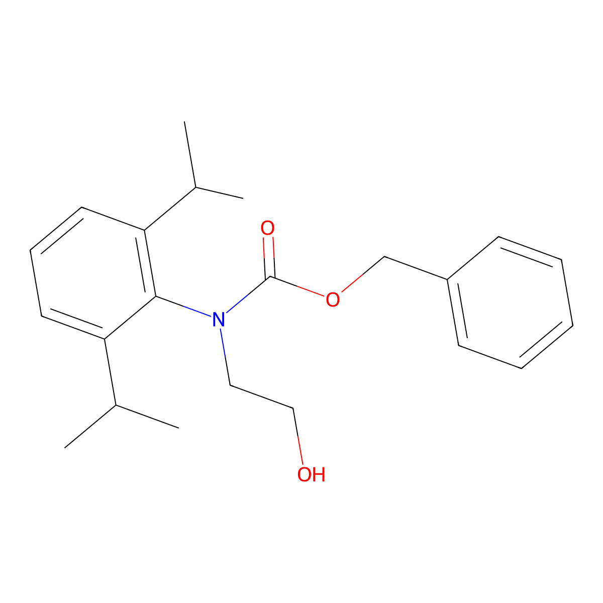 benzyl N-[2,6-bis(propan-2-yl)phenyl]-N-(2-hydroxyethyl)carbamate molecular structure, CAS 2680664-88-2