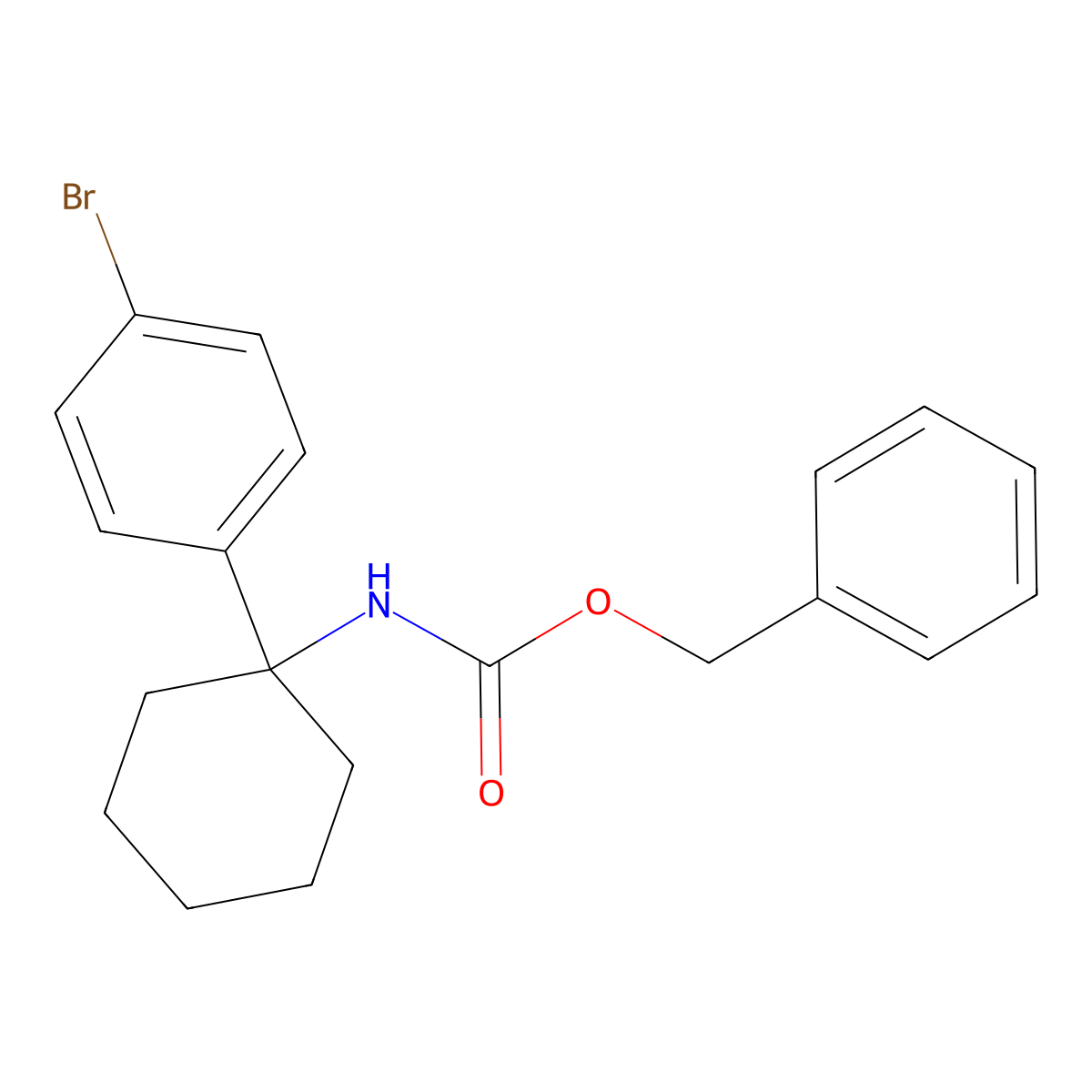 benzyl N-[1-(4-bromophenyl)cyclohexyl]carbamate molecular structure, CAS 2680664-92-8