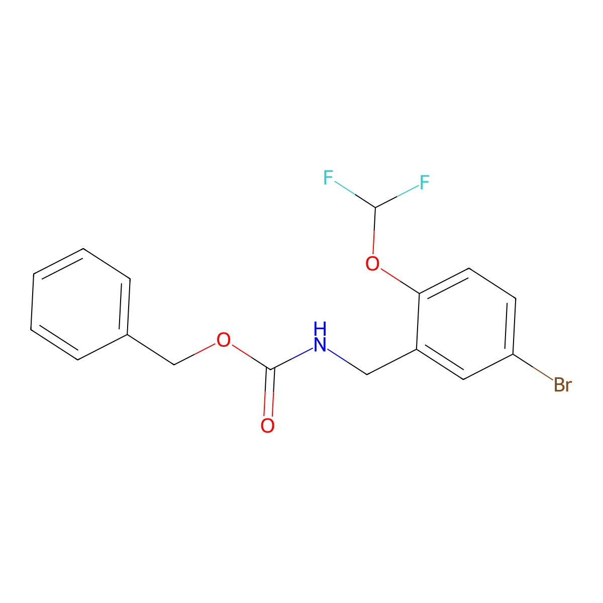 benzyl N-{[5-bromo-2-(difluoromethoxy)phenyl]methyl}carbamate molecular structure, CAS 2680664-94-0