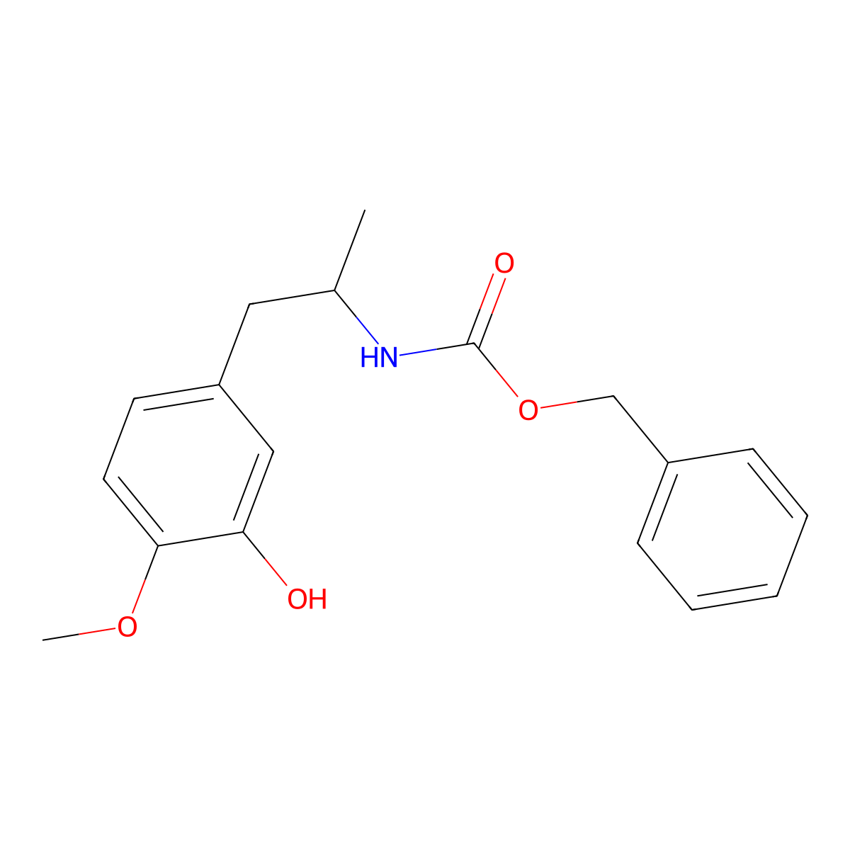 benzyl N-[1-(3-hydroxy-4-methoxyphenyl)propan-2-yl]carbamate molecular structure, CAS 2680664-95-1