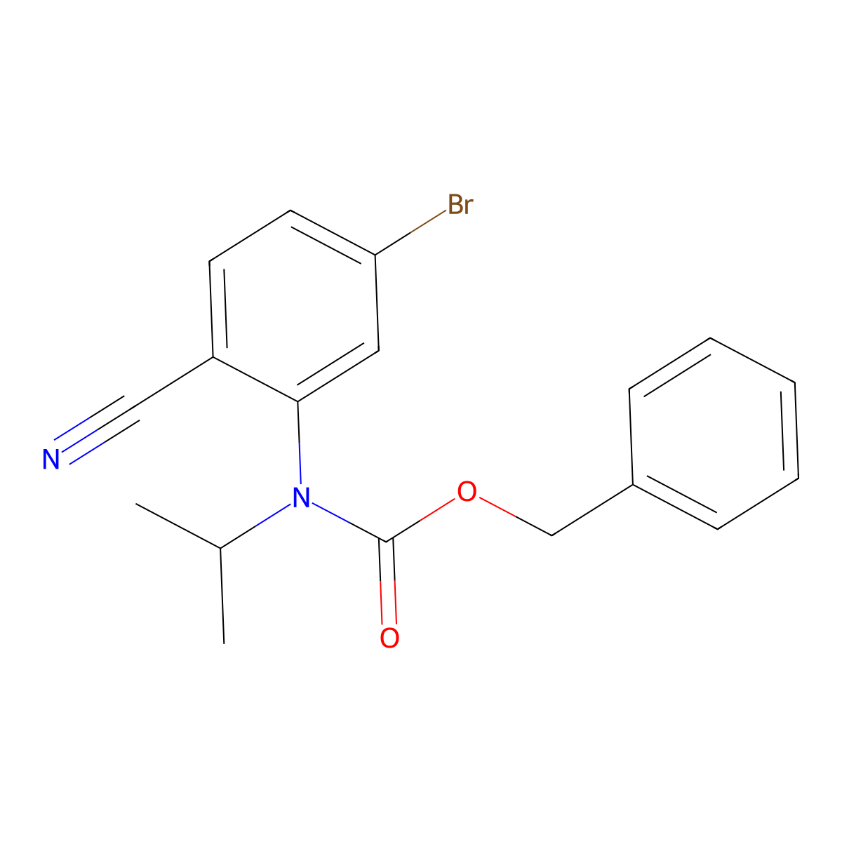 benzyl N-(5-bromo-2-cyanophenyl)-N-(propan-2-yl)carbamate molecular structure, CAS 2680664-96-2
