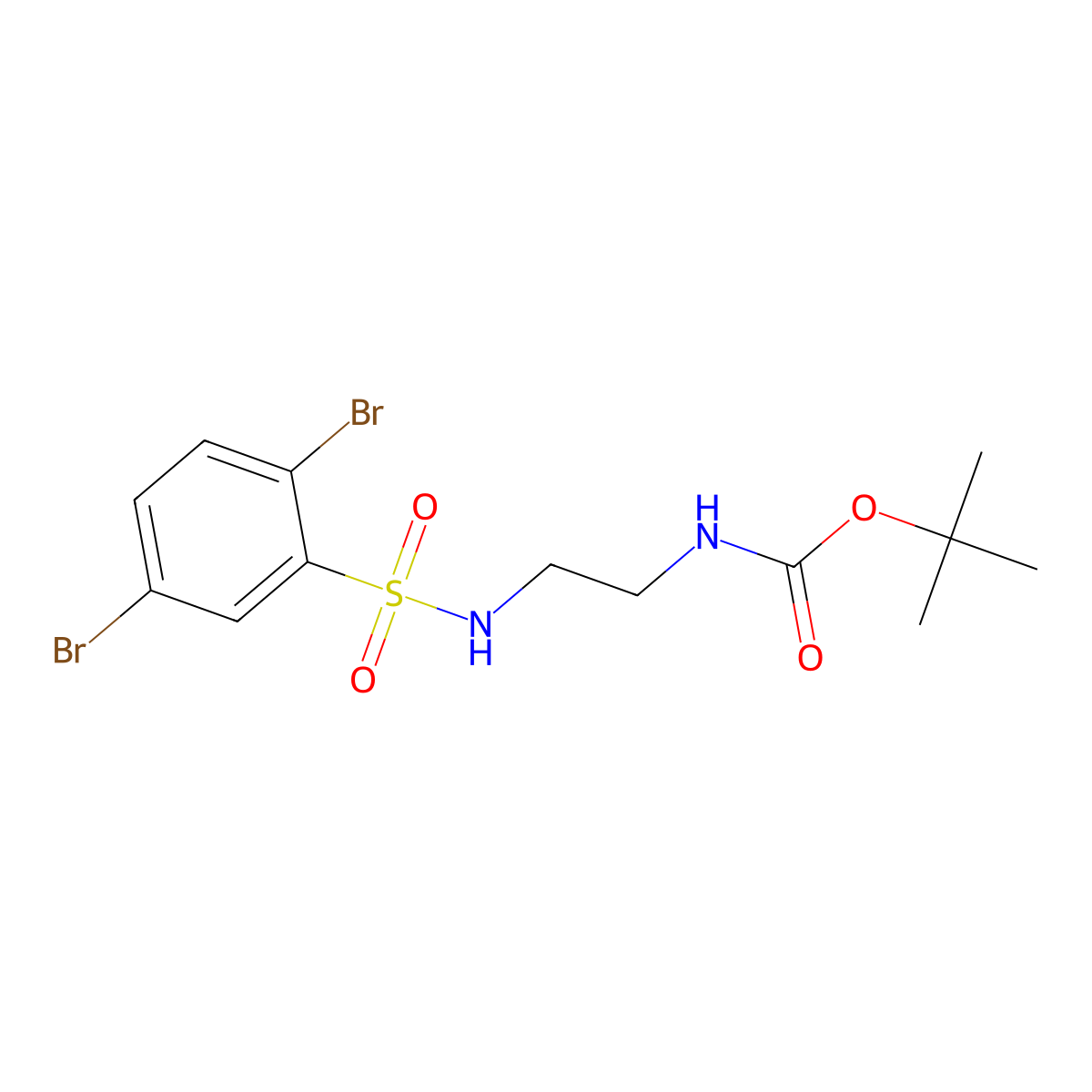 tert-butyl N-[2-(2,5-dibromobenzenesulfonamido)ethyl]carbamate molecular structure, CAS 2680664-99-5