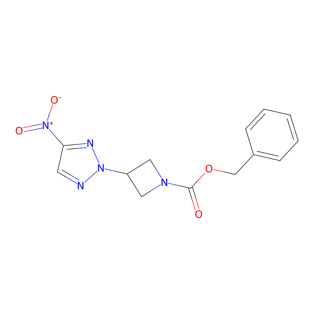 benzyl 3-(4-nitro-2H-1,2,3-triazol-2-yl)azetidine-1-carboxylate molecular structure, CAS 2680665-00-1