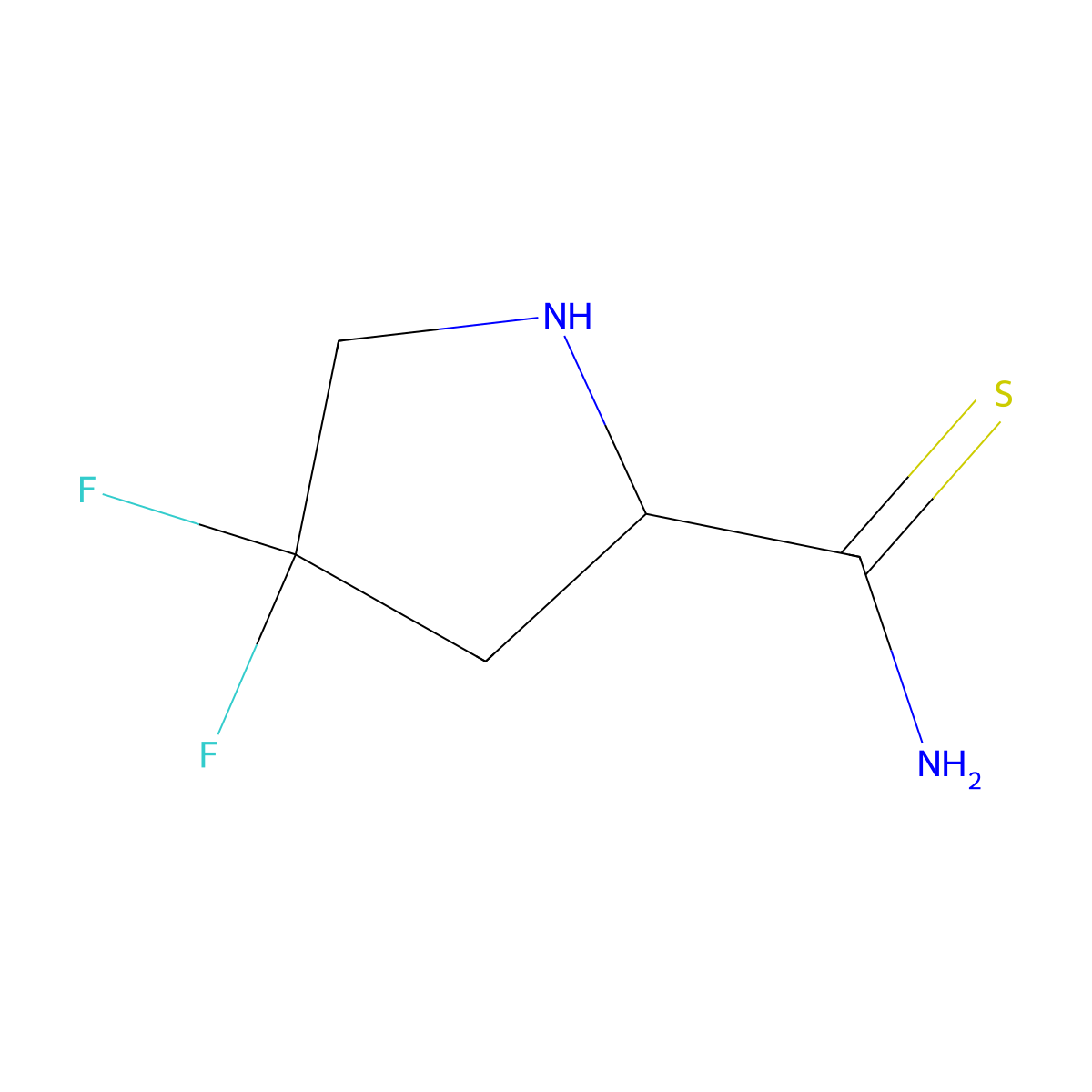 4,4-Difluoropyrrolidine-2-carbothioamide molecular structure, CAS 2680665-03-4