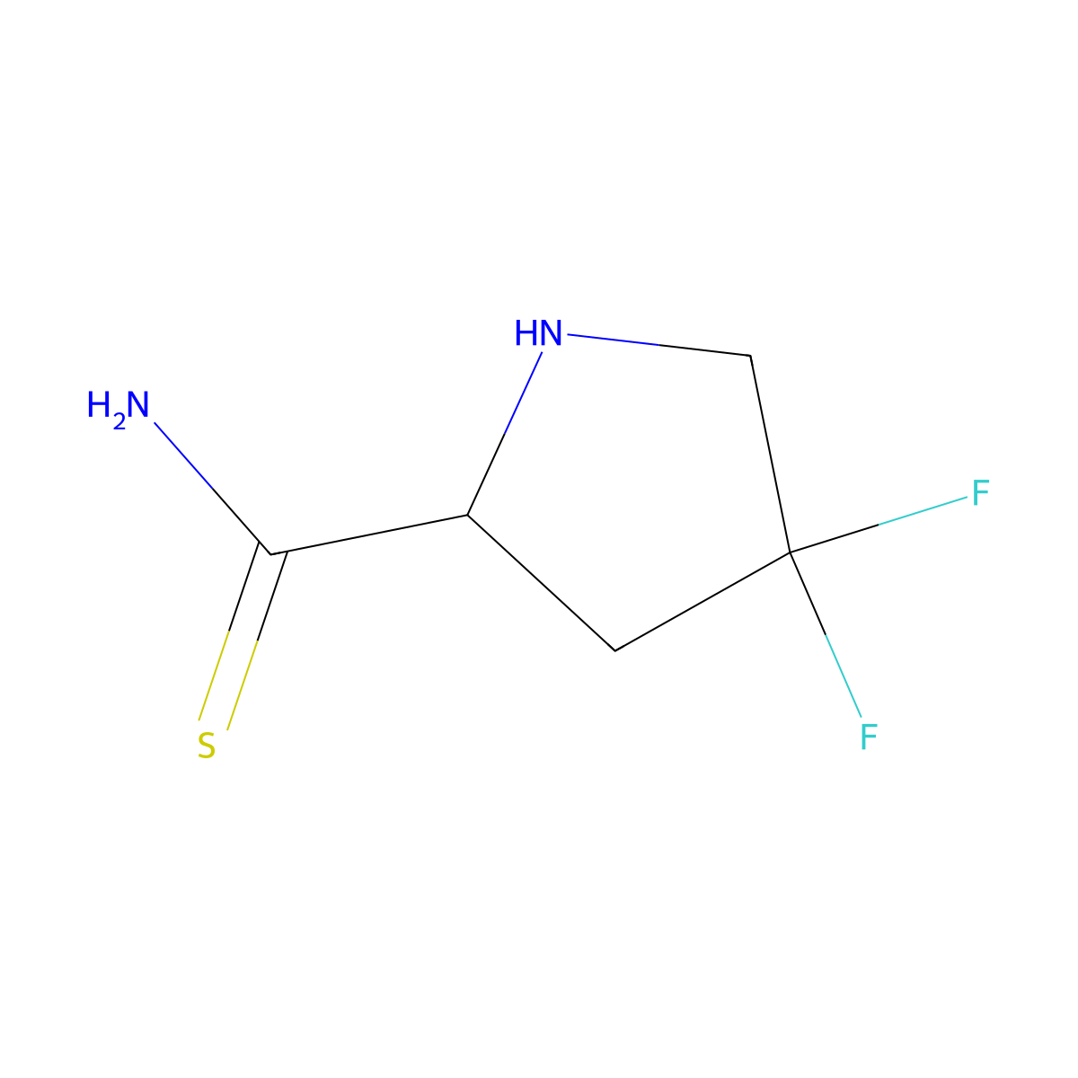 4,4-Difluoropyrrolidine-2-carbothioamide molecular structure, CAS 2680665-03-4