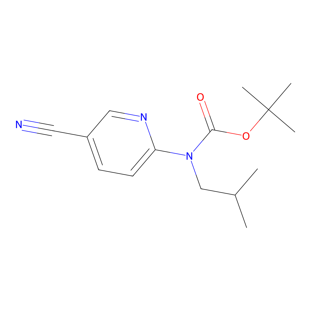 tert-butyl N-(5-cyanopyridin-2-yl)-N-(2-methylpropyl)carbamate molecular structure, CAS 2680665-14-7
