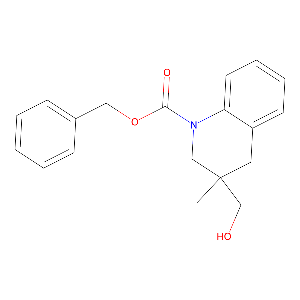 Benzyl 3-(hydroxymethyl)-3-methyl-1,2,3,4-tetrahydroquinoline-1-carboxylate molecular structure, CAS 2680665-23-8