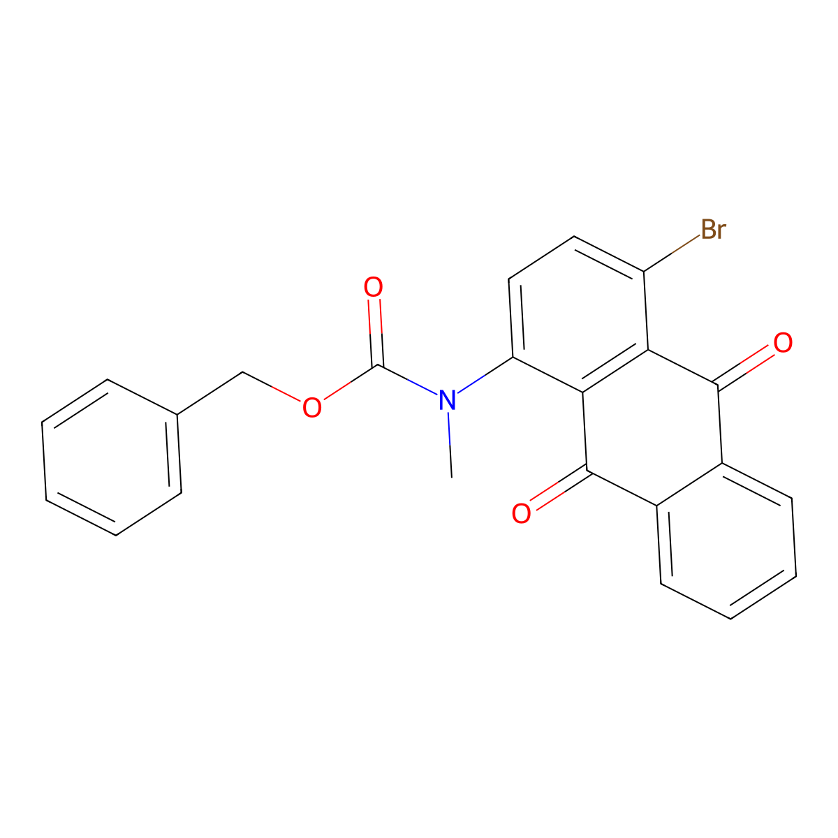benzyl N-(4-bromo-9,10-dioxo-9,10-dihydroanthracen-1-yl)-N-methylcarbamate molecular structure, CAS 2680665-27-2