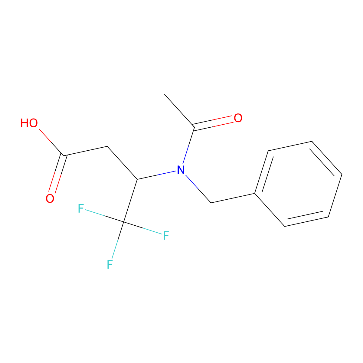 3-(N-benzylacetamido)-4,4,4-trifluorobutanoic acid molecular structure, CAS 2680665-31-8