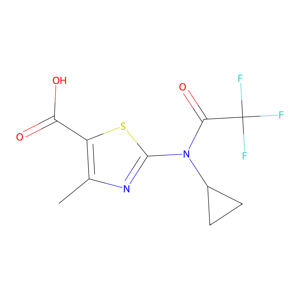 2-(N-cyclopropyl-2,2,2-trifluoroacetamido)-4-methyl-1,3-thiazole-5-carboxylic acid molecular structure, CAS 2680665-40-9