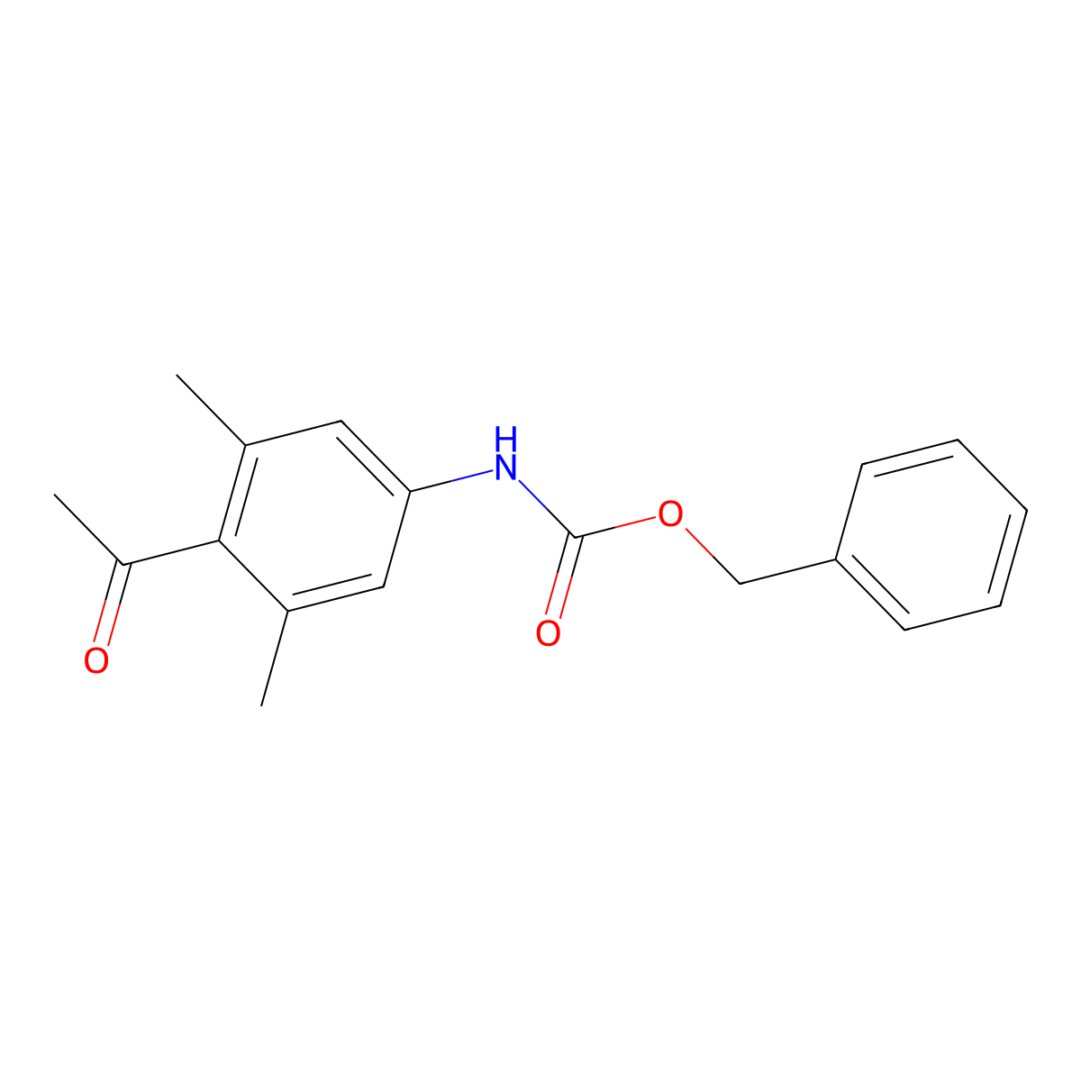 benzyl N-(4-acetyl-3,5-dimethylphenyl)carbamate molecular structure, CAS 2680665-41-0