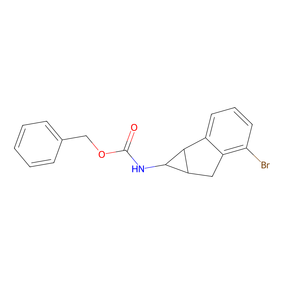 benzyl N-{5-bromo-1H,1aH,6H,6aH-cyclopropa[a]inden-1-yl}carbamate molecular structure, CAS 2680665-42-1