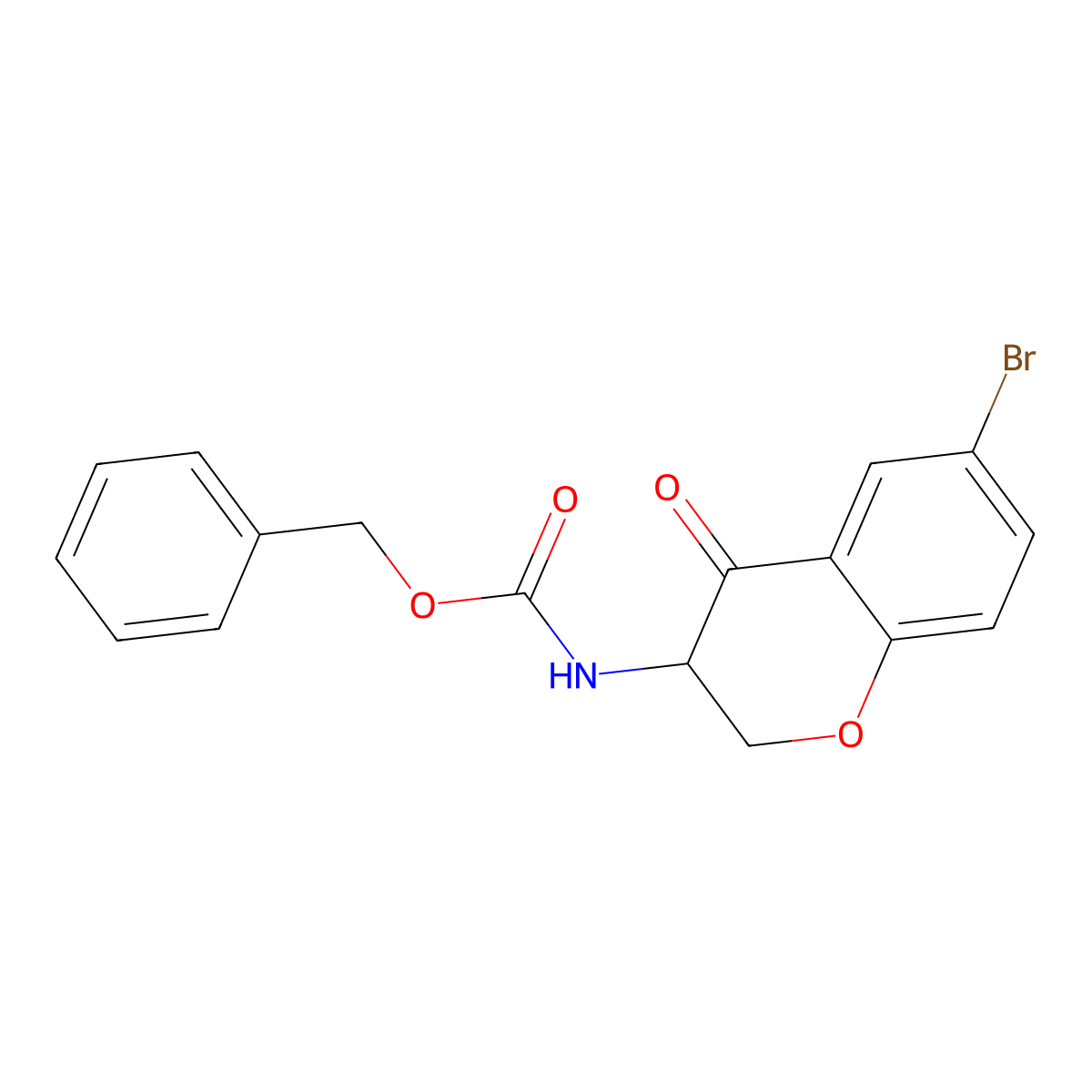 benzyl N-(6-bromo-4-oxo-3,4-dihydro-2H-1-benzopyran-3-yl)carbamate molecular structure, CAS 2680665-57-8