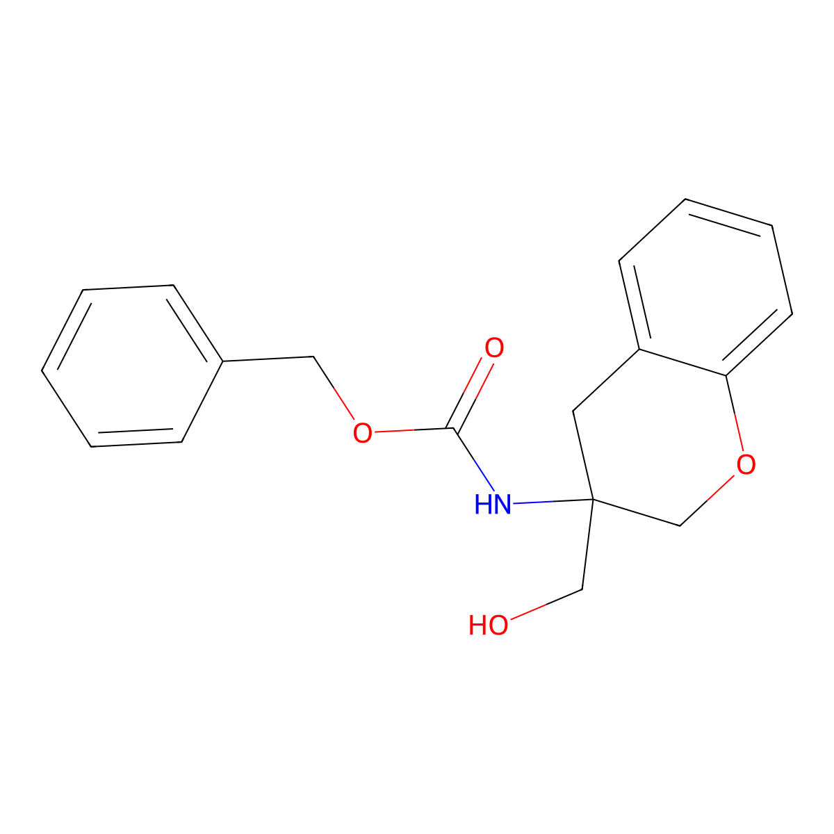 benzyl N-[3-(hydroxymethyl)-3,4-dihydro-2H-1-benzopyran-3-yl]carbamate molecular structure, CAS 2680665-71-6