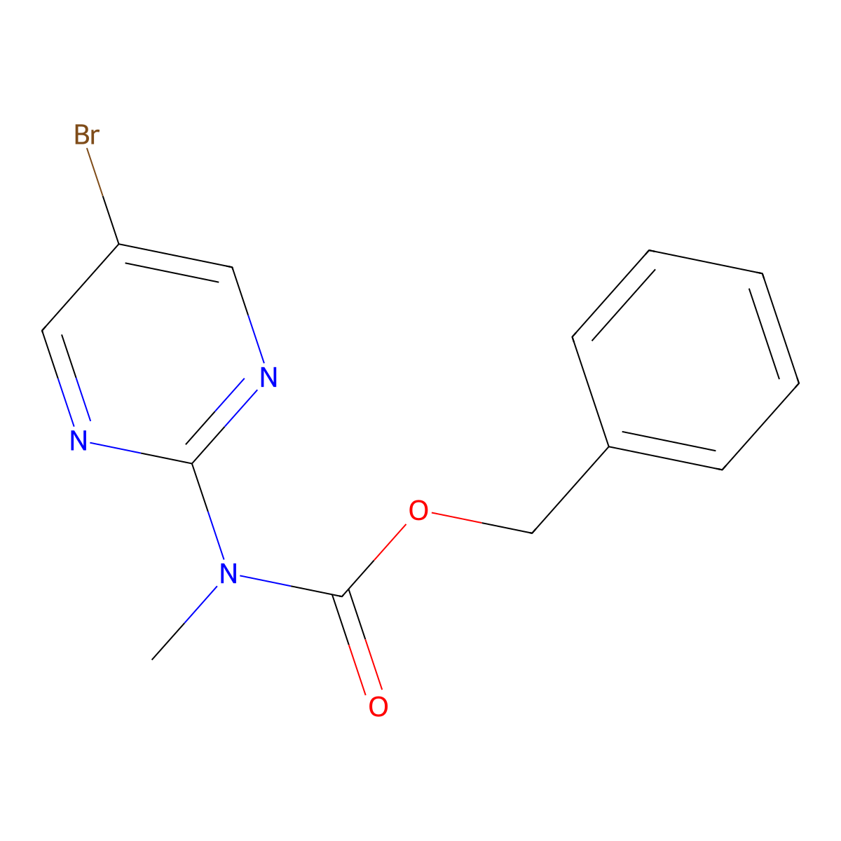 benzyl N-(5-bromopyrimidin-2-yl)-N-methylcarbamate molecular structure, CAS 2680665-76-1