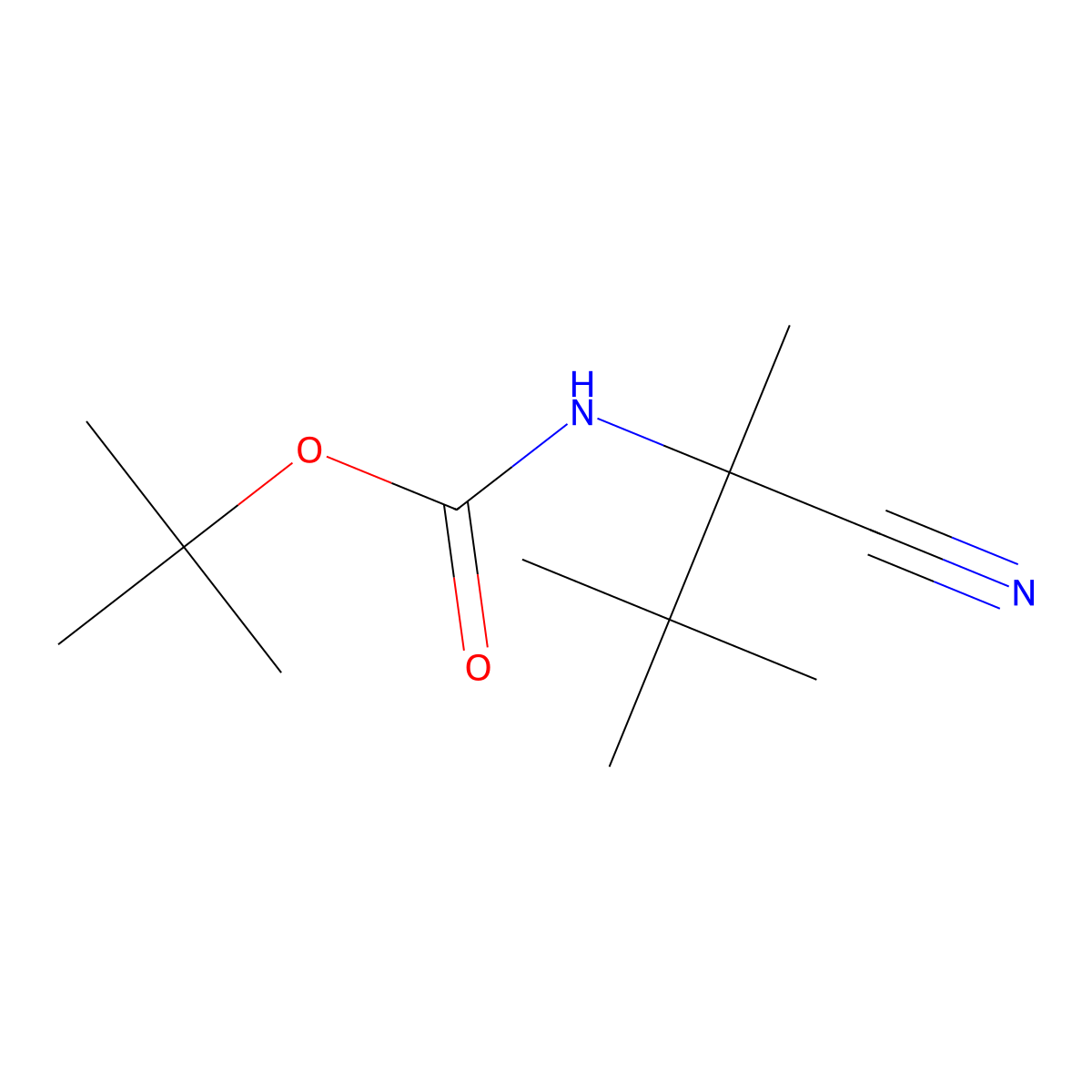 tert-butyl N-(1-cyano-1,2,2-trimethylpropyl)carbamate molecular structure, CAS 2680665-80-7